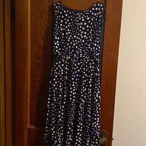 Navy blue polka dot dress size 6